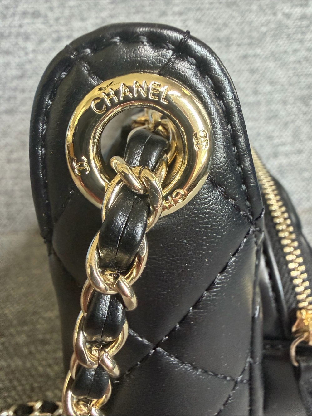 CHANEL Black Quilted Shoulder Bag with Gold Hardware - Picture 6 of 14